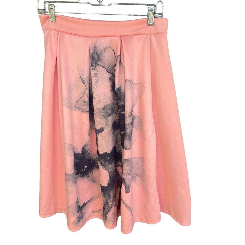 Cleo Romantic Pull On Skirt Womens Extra Large Pink Floral Flowy Cottagecore